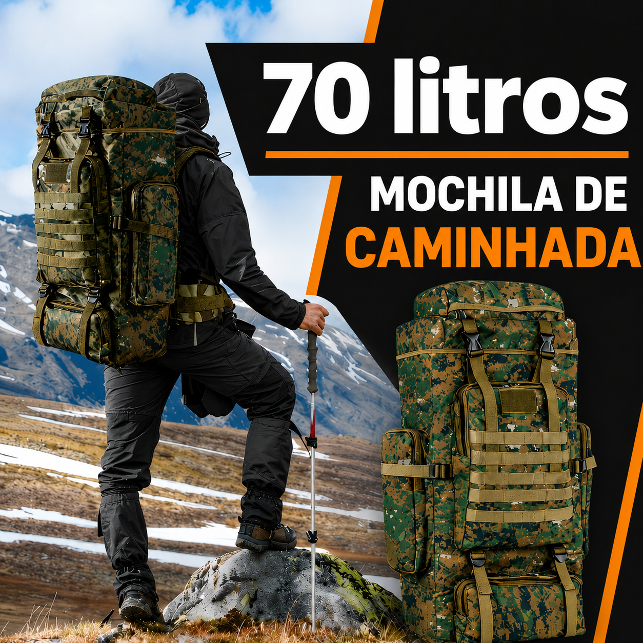 Mochila Adventure 70L - Camuflada