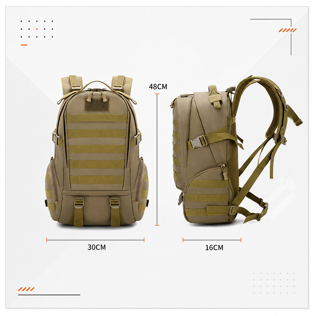 Mochila Tática Hornet 45 Litros - Cáqui