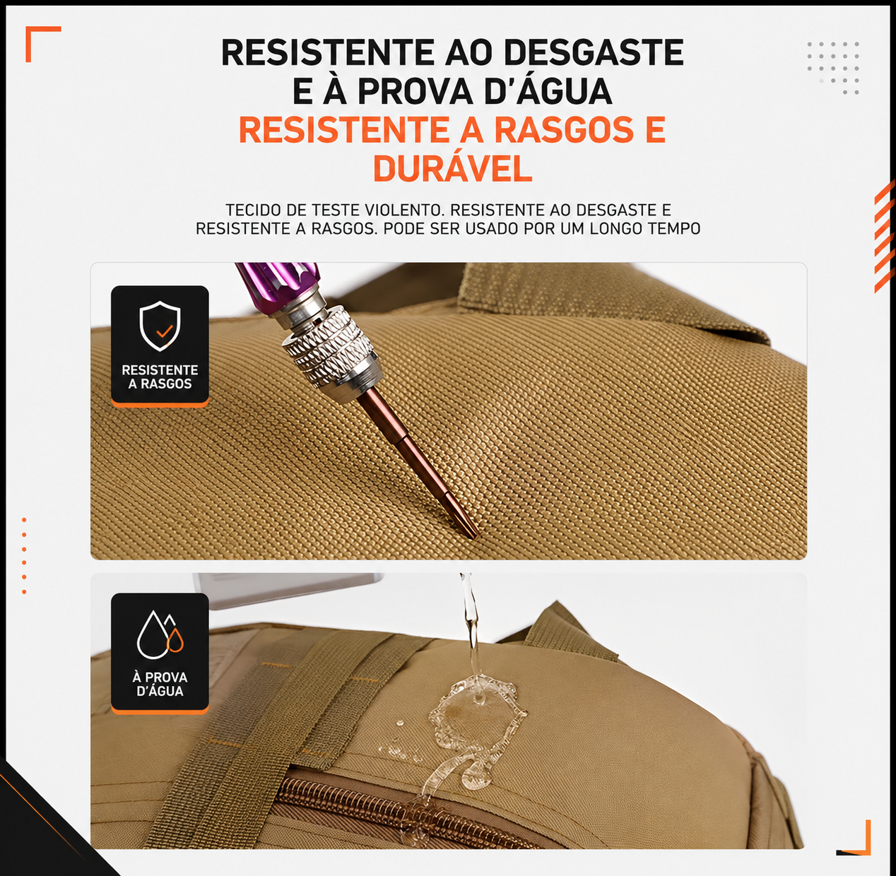 Mochila Tática Outdoor 50 Litros - Cáqui