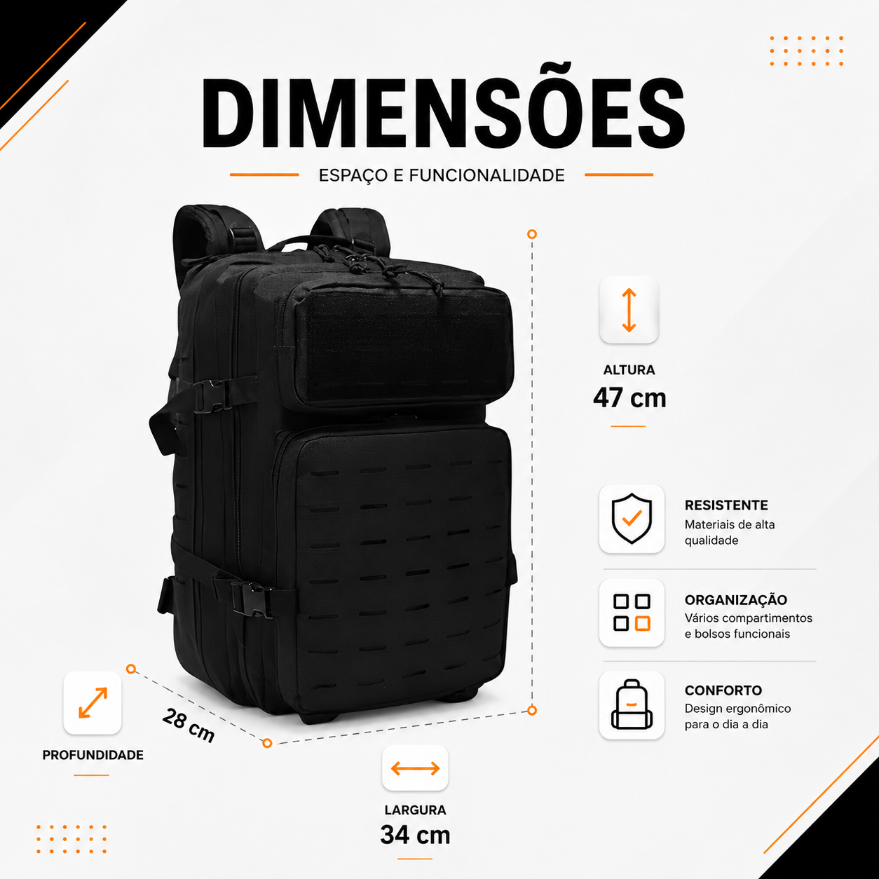 Mochila Tática Mariner 50 Litros - Preta
