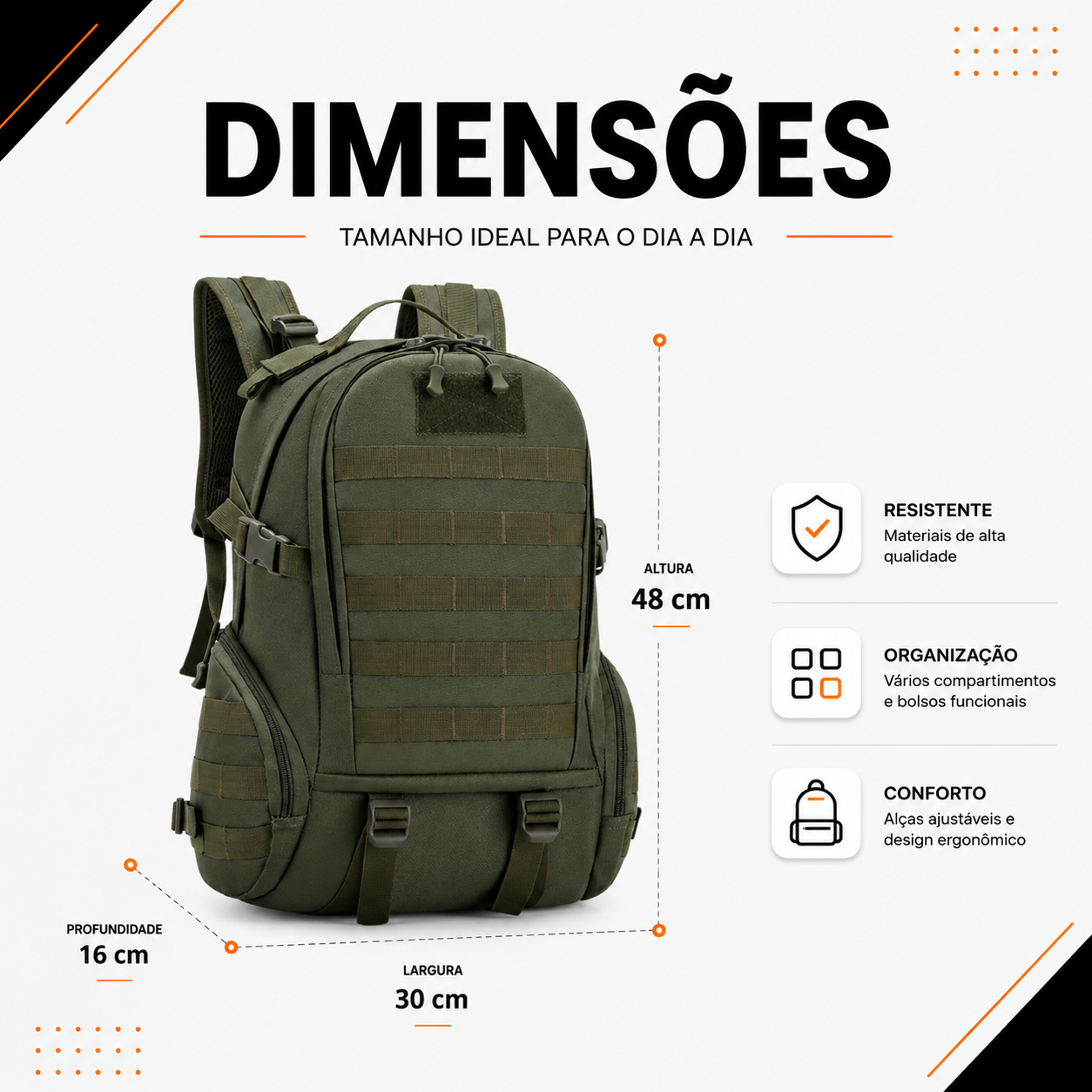 Mochila Tática Hornet 45 Litros - Verde
