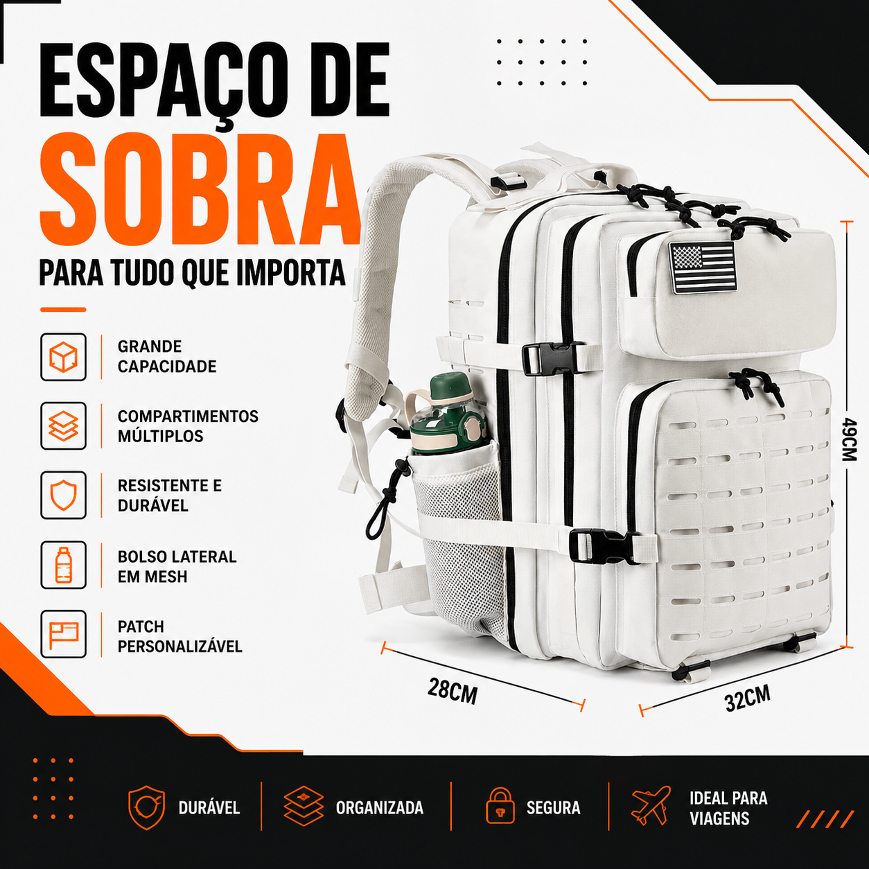 Mochila Nomad 50 Litros - Branca