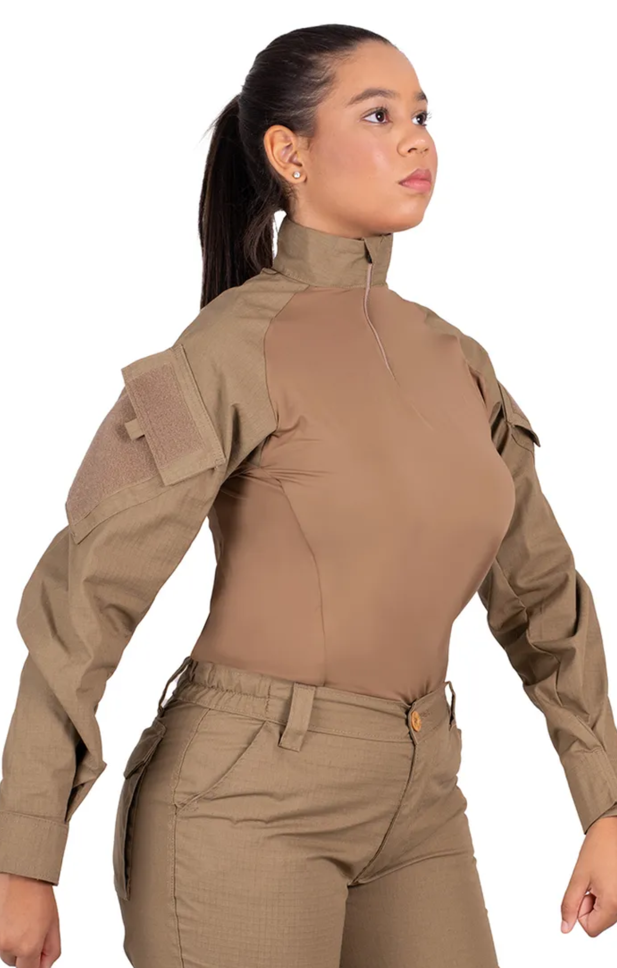 Combat Shirt Feminina Military  - Cáqui