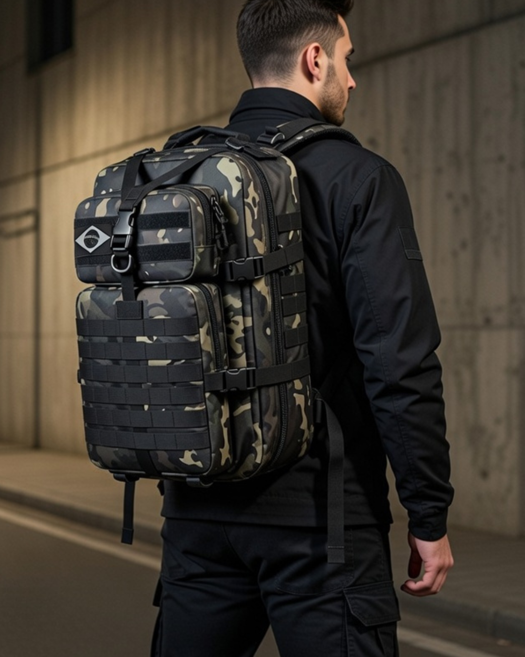 GEAR CONTAINER S【multicamo black】 Mochila Tática Outdoor 50 Litros - Multicam Black