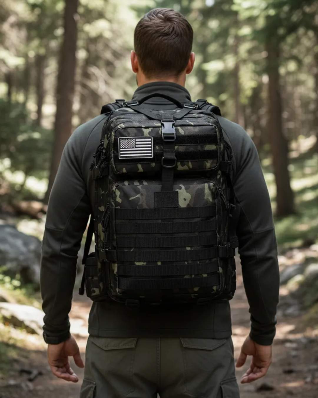 Mochila Tática Outdoor 50 Litros - Multicam Black