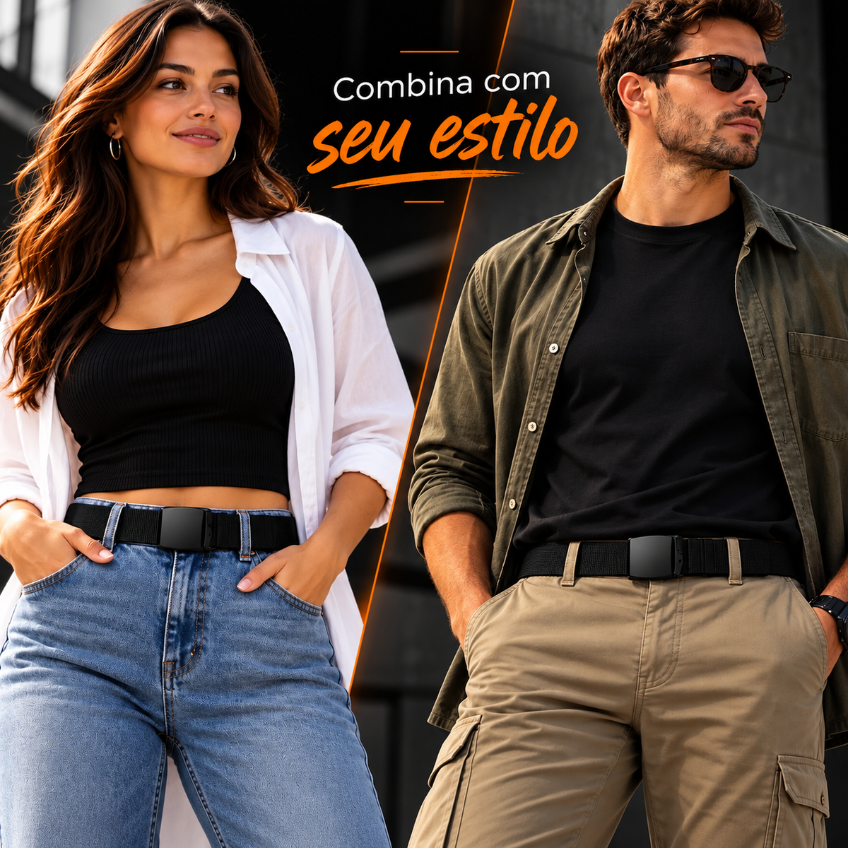 Cinto de Nylon com Fivela de Engate Rápido