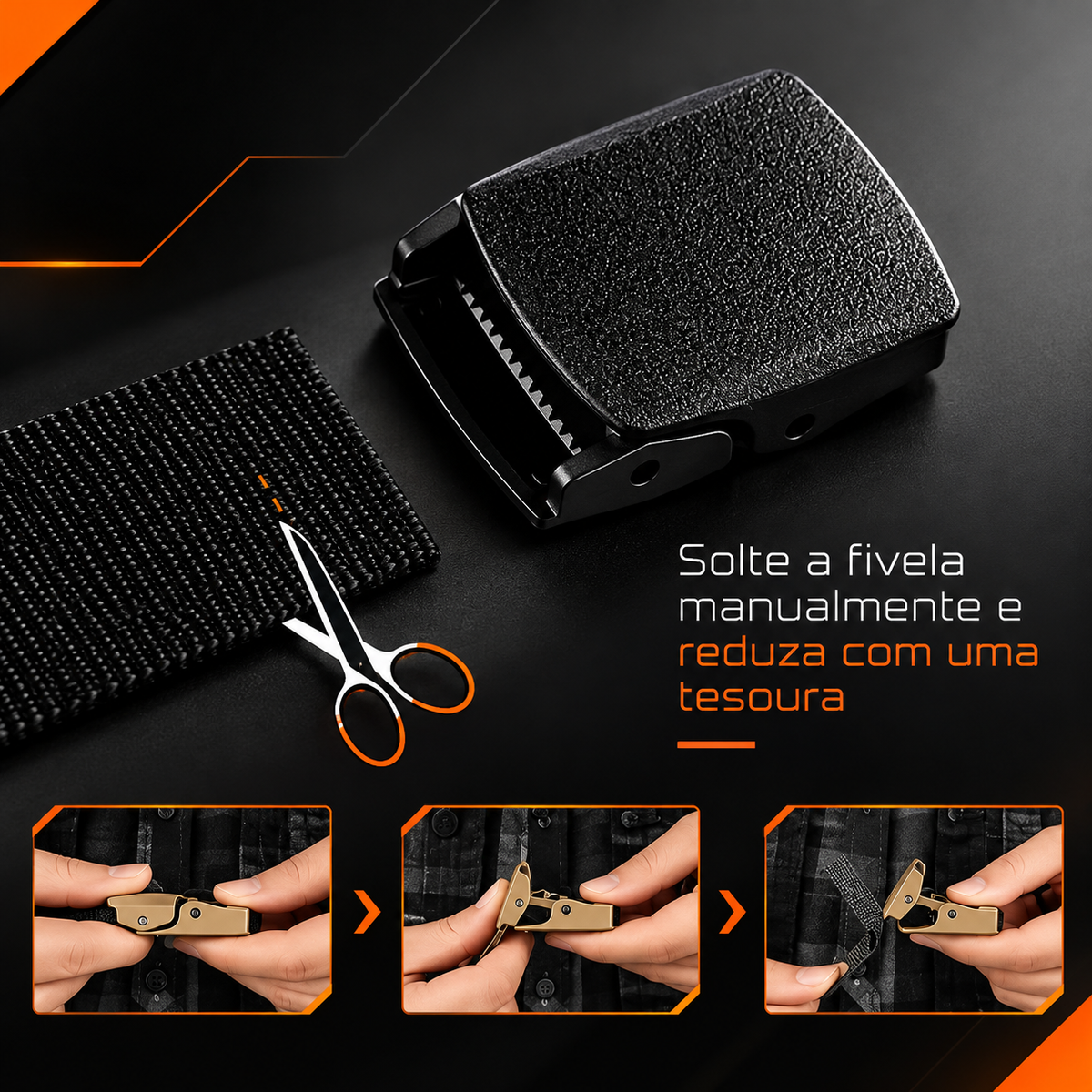 Cinto de Nylon com Fivela de Engate Rápido