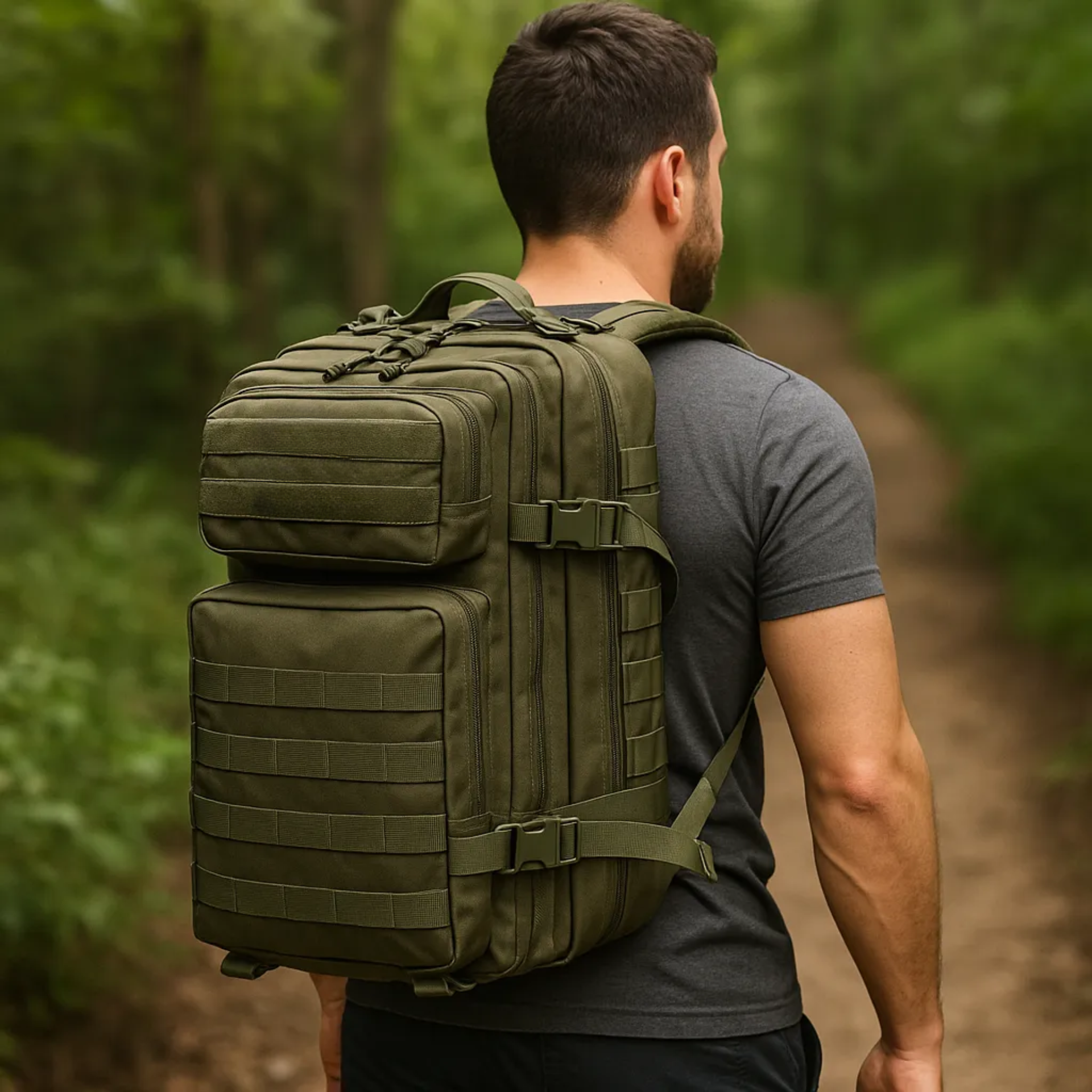 Mochila Tática 50 Litros Outdoor® - Verde Militar