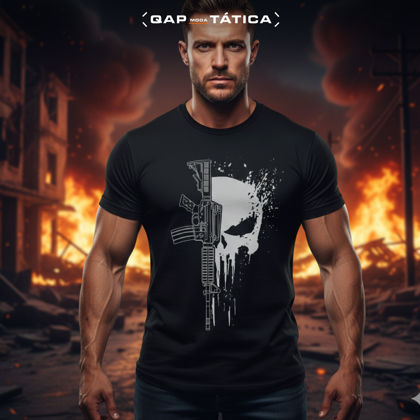 Camiseta T-shirt Militar Premium - (Punisher)