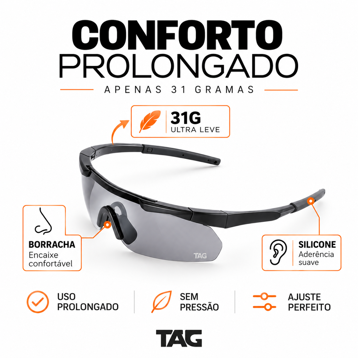 Óculos Tático Blaze Pro - com Proteção UV e 3 lentes