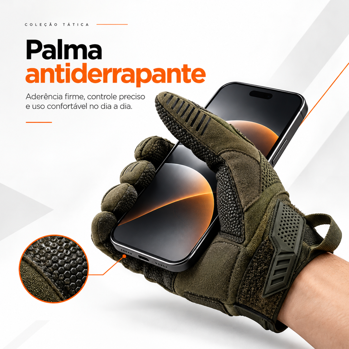 Luva Tática Touch Antiderrapante Desert
