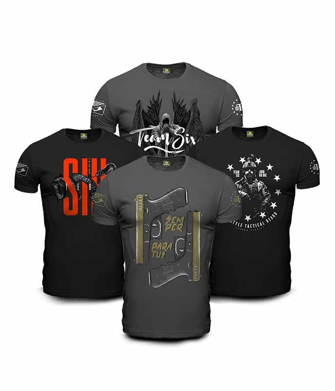 Kit 4 Camisetas Masculinas Concept Line Semper Paratus Team Six®