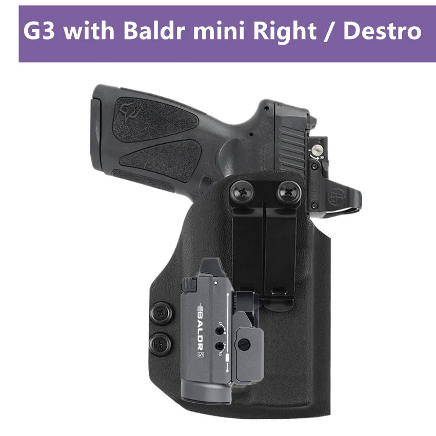 Coldre Velado de Kydex para Taurus G3 TORO – Compatível com Red Dot e Lanterna