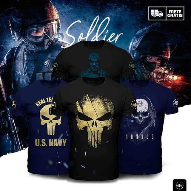Kit 4 Camisetas Masculinas Soldier Team Six®
