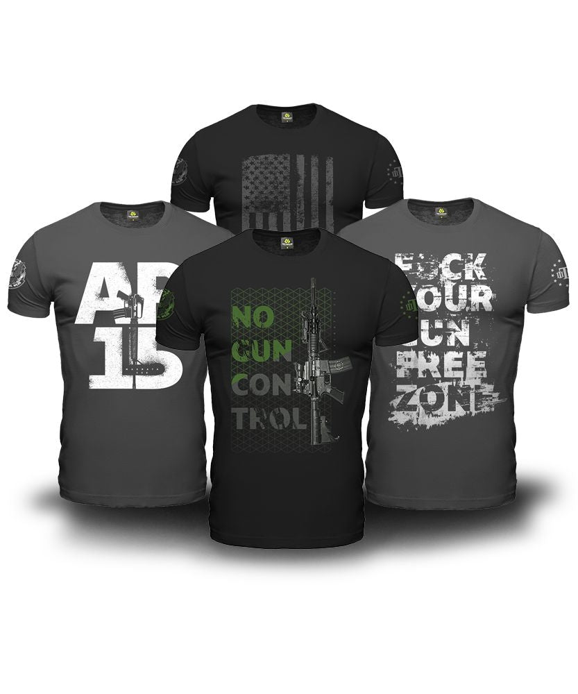 Kit 4 Camisetas Masculinas No Gun Control Magnata 556 Team Six®