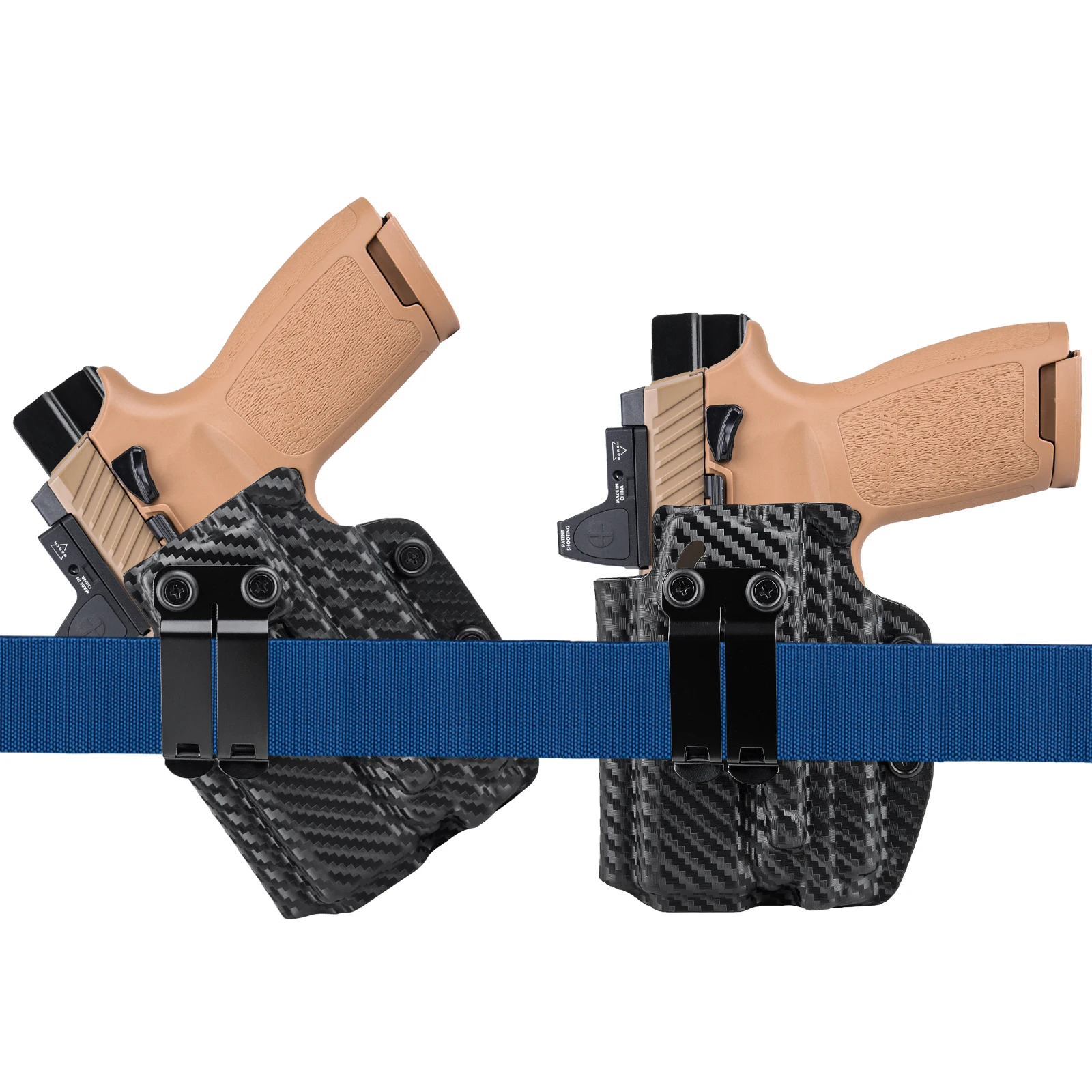 Coldre Velado de Kydex ou Fibra de Carbono para Sig Sauer - P320 M18/ P320 X Carry/ P320 Compact - Compatiével com Lanterna e Red Dot