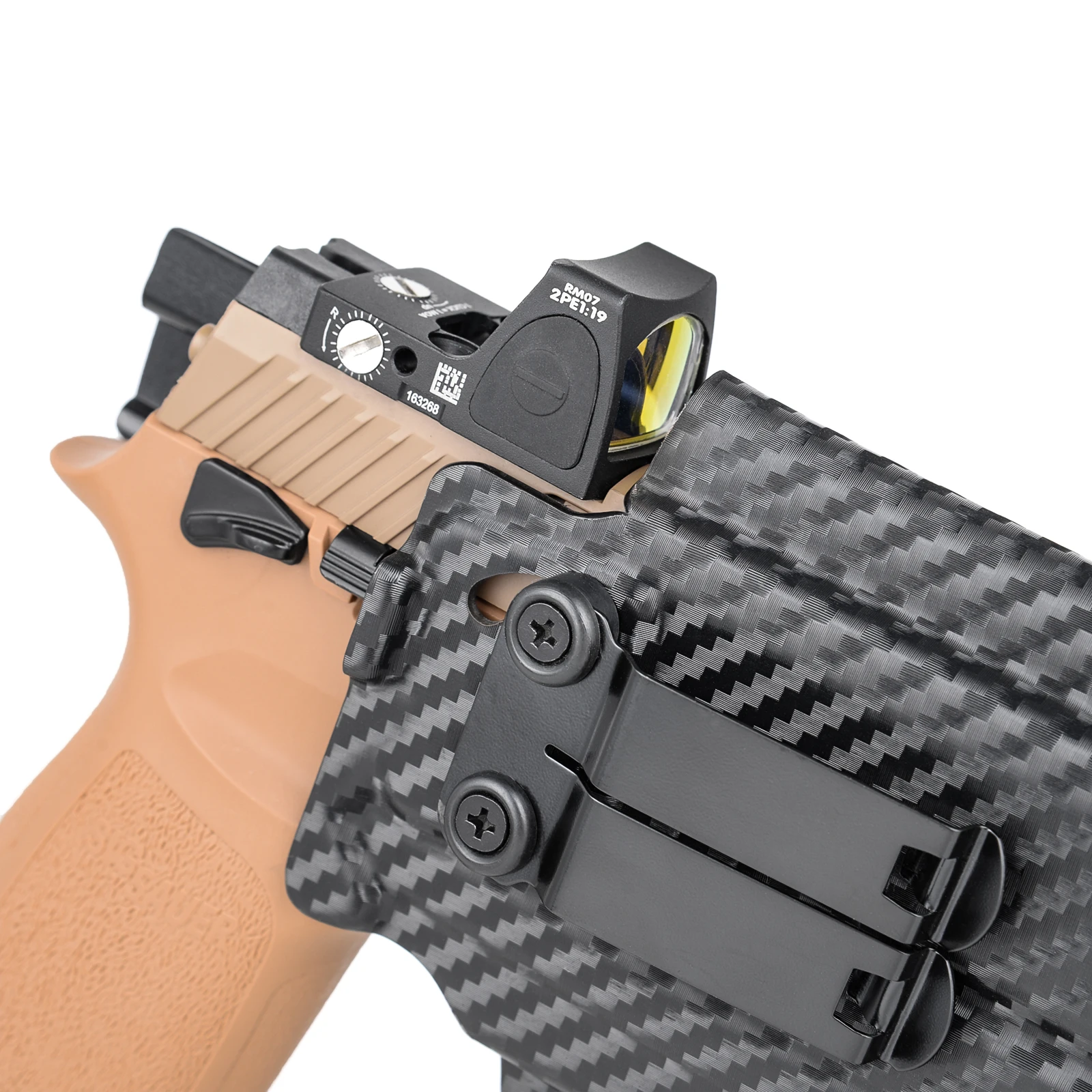 Coldre Velado de Kydex ou Fibra de Carbono para Sig Sauer - P320 M18/ P320 X Carry/ P320 Compact - Compatiével com Lanterna e Red Dot