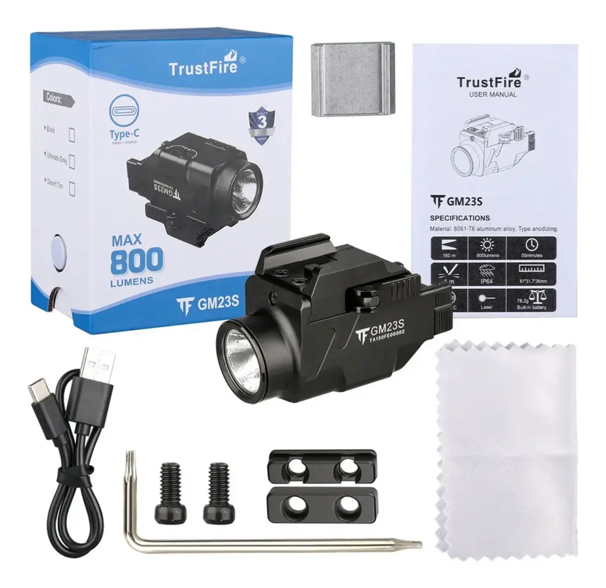Lanterna Tática Trustfire GM23S com Laser Integrado
