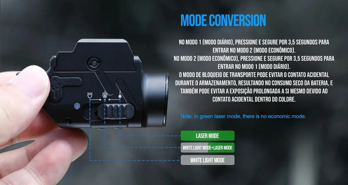 Lanterna Tática Trustfire GM23S com Laser Integrado