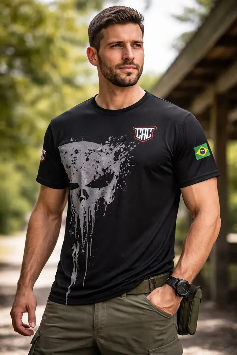 Camiseta Tática CAC The "Punisher" | Proteção UV+ Dry Fit