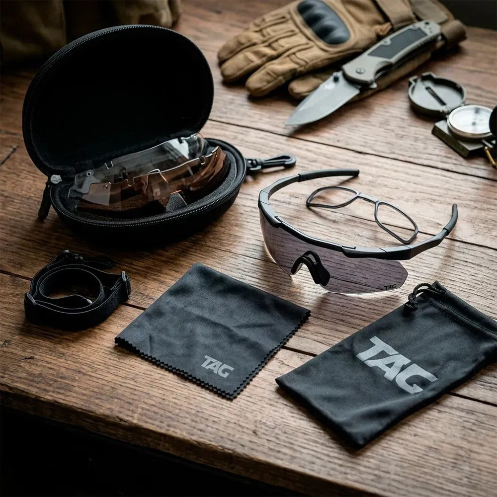 Óculos Tático Blaze Pro - com Proteção UV e 3 lentes
