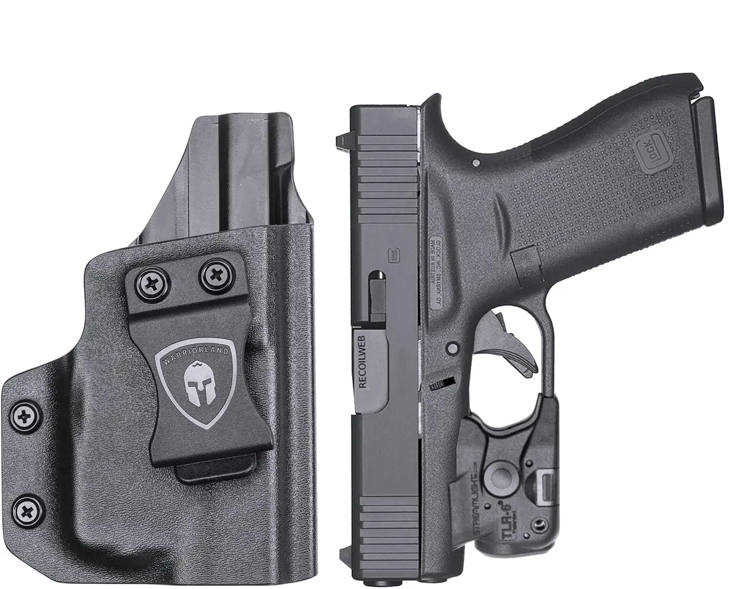 Coldre Velado Kydex ou Fibra de Carbono para Glock G43 e G43X com Lanterna TLR-6