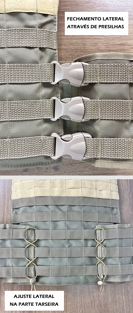 Capa de Colete Plate Carrier Modular J.A. - Cáqui