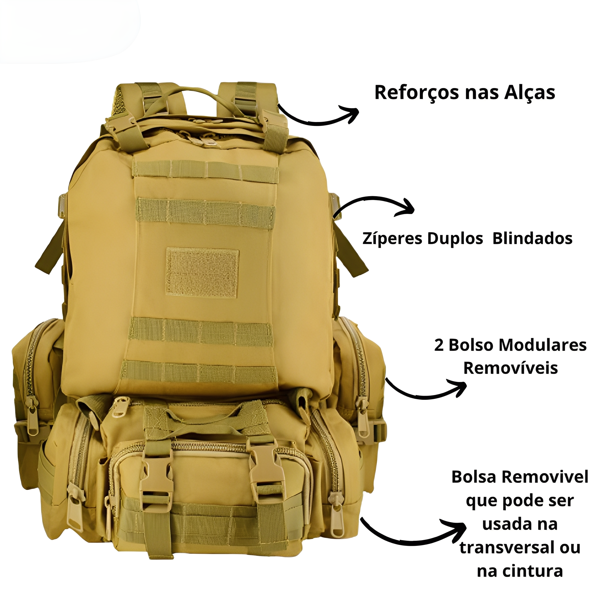 Mochila Militar Armor 65 Litros - Cáqui