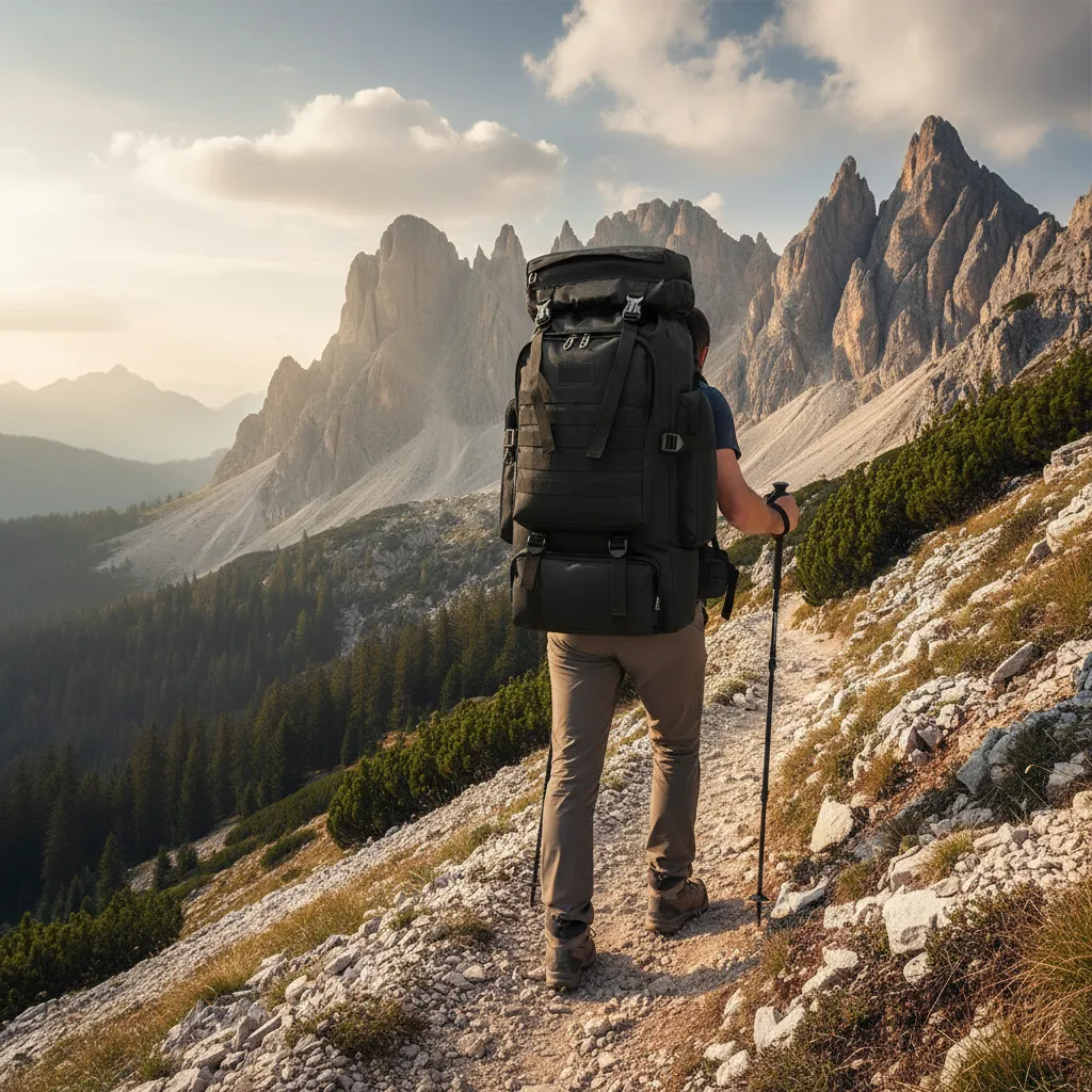 Mochila Trilha e Camping 80 Litros - Preta