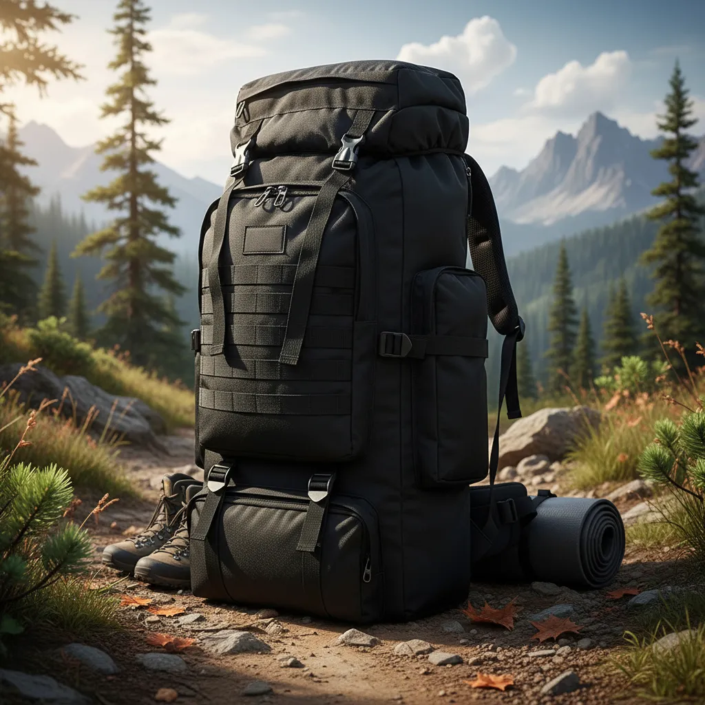 Mochila Trilha e Camping 80 Litros - Preta