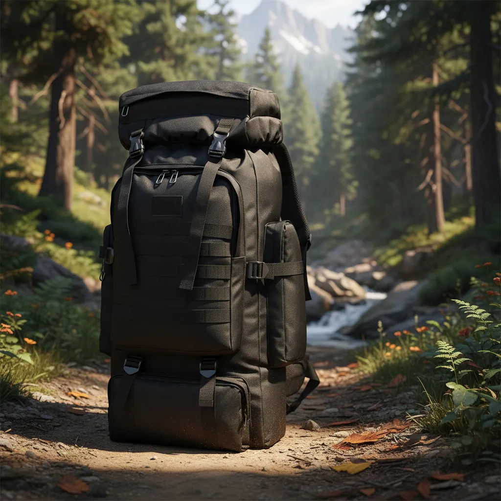 Mochila Trilha e Camping 80 Litros - Preta