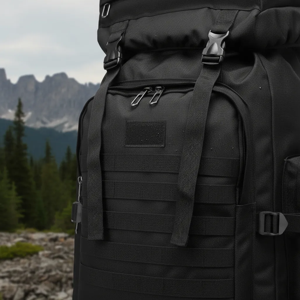 Mochila Trilha e Camping 80 Litros - Preta