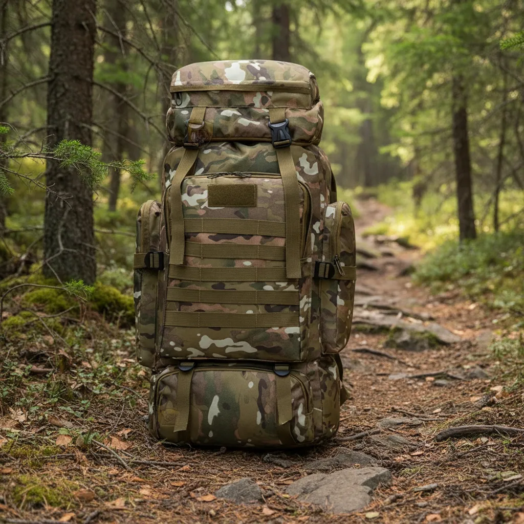 Mochila Trilha e Camping 80 Litros - Camuflada