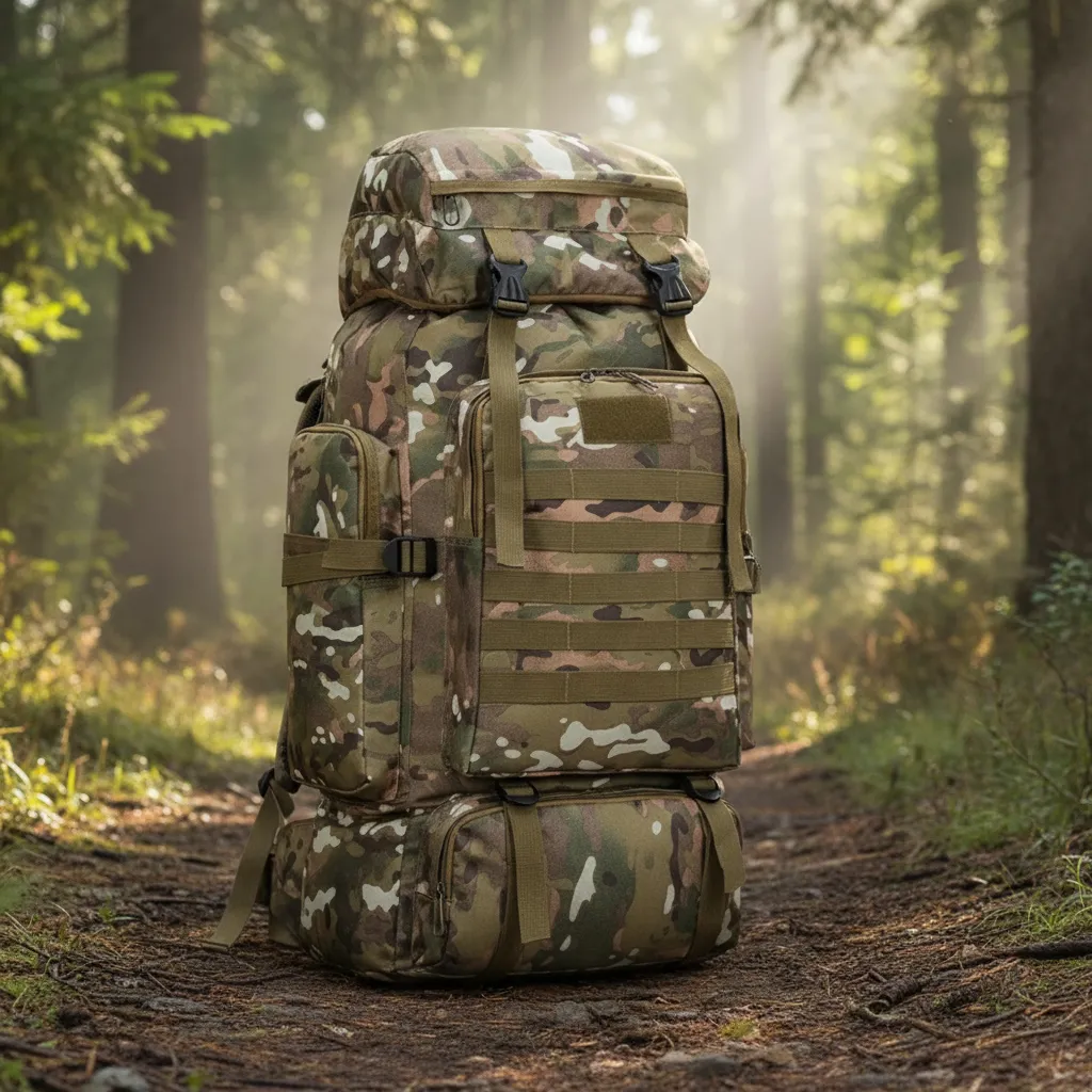 Mochila Trilha e Camping 80 Litros - Camuflada
