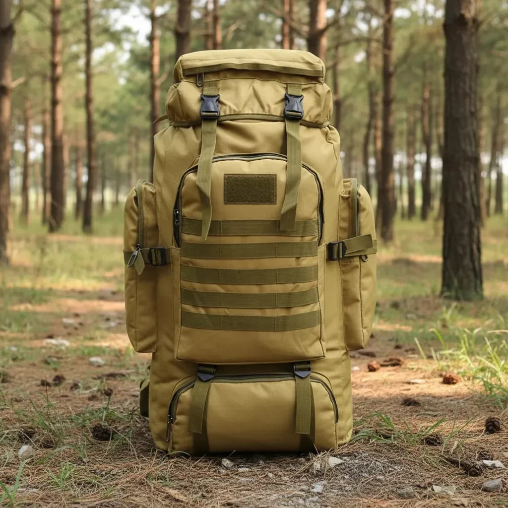 Mochila Trilha e Camping 80 Litros - Cáqui