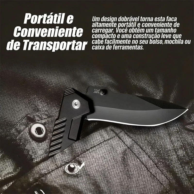 Canivete Dobrável Tático Black Sable