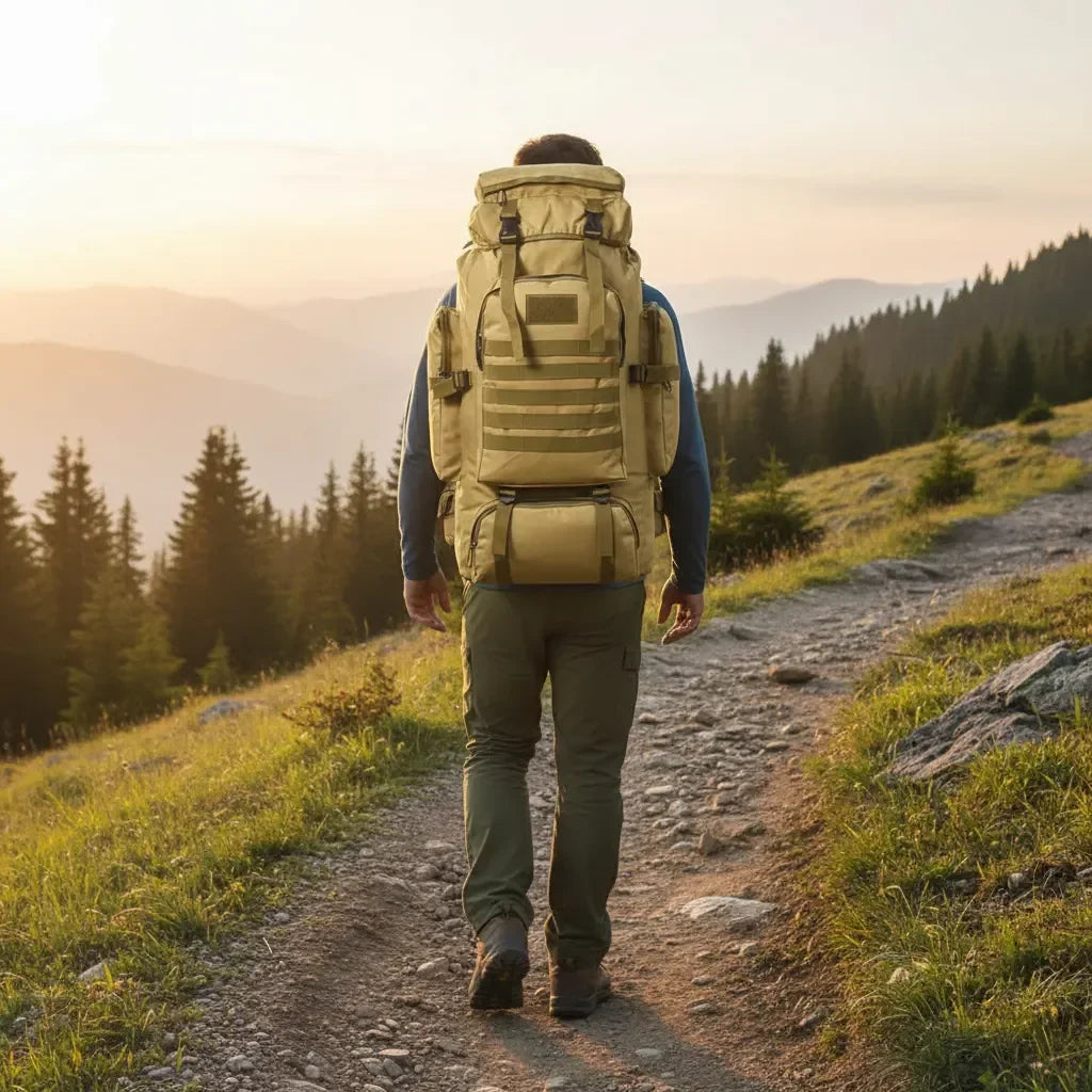 Mochila Trilha e Camping 80 Litros - Cáqui