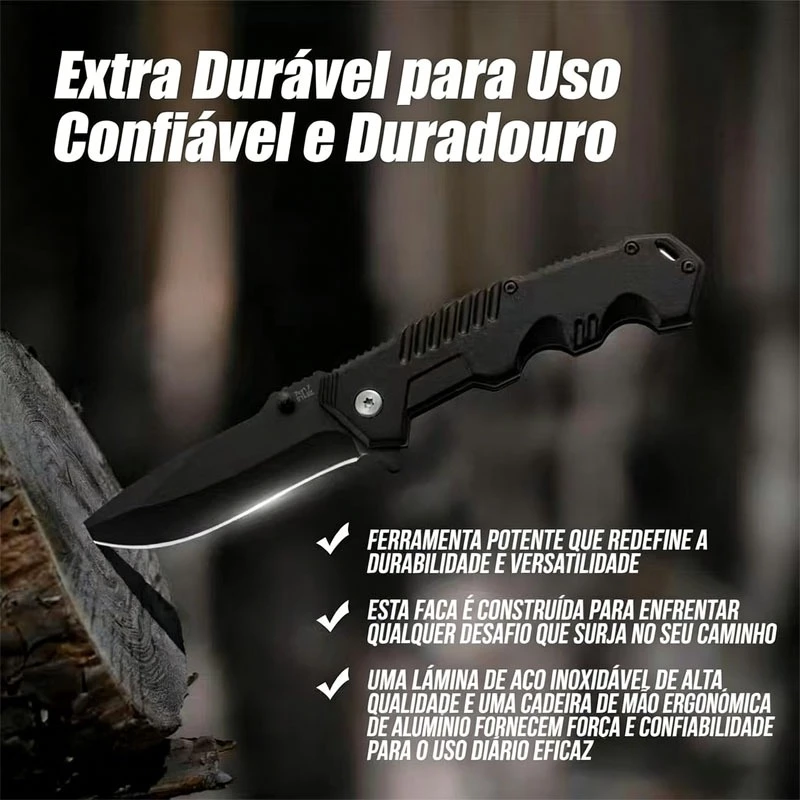 Canivete Dobrável Tático Black Sable