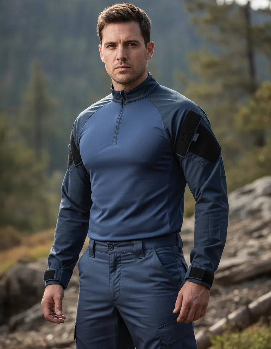 Farda Completa: Combat Shirt + Calça Tática - Azul Marinho