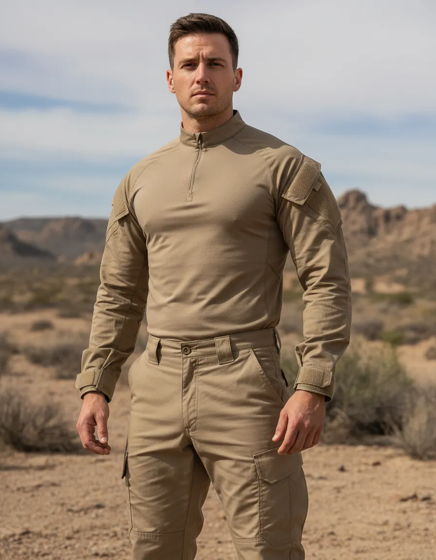 Farda Completa: Combat Shirt + Calça Tática - Cáqui