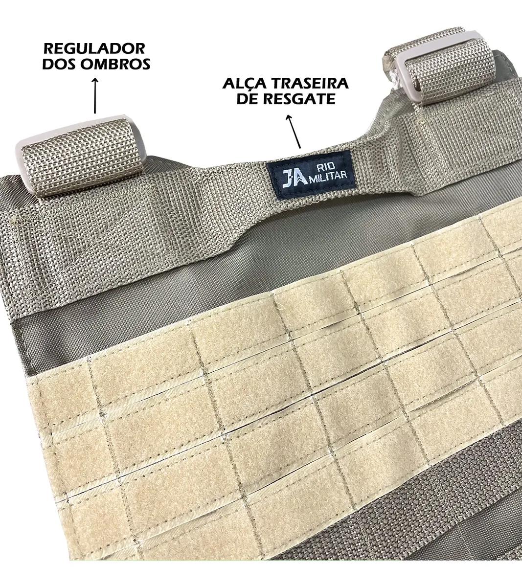 Capa de Colete Plate Carrier Modular J.A. - Cáqui