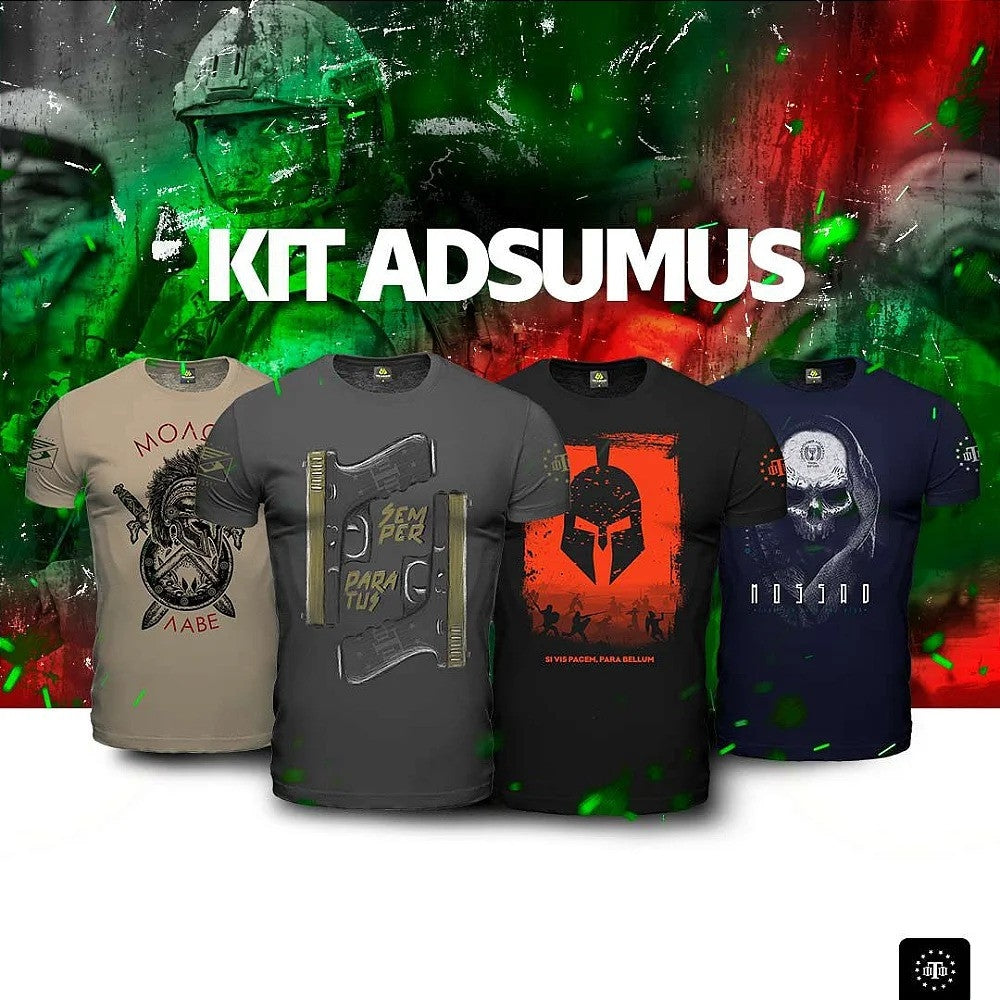 Kit 4 Camisetas Masculinas com Estampa Adsumus Team Six®
