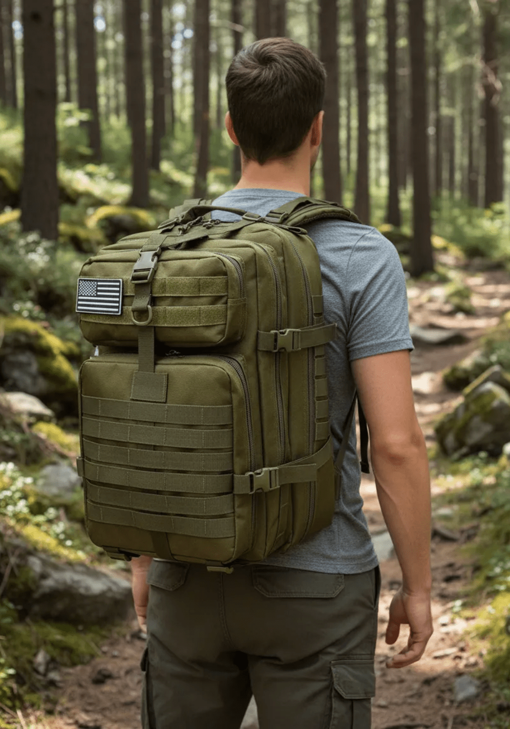 Mochila Tática Outdoor 50 Litros  - Verde Oliva
