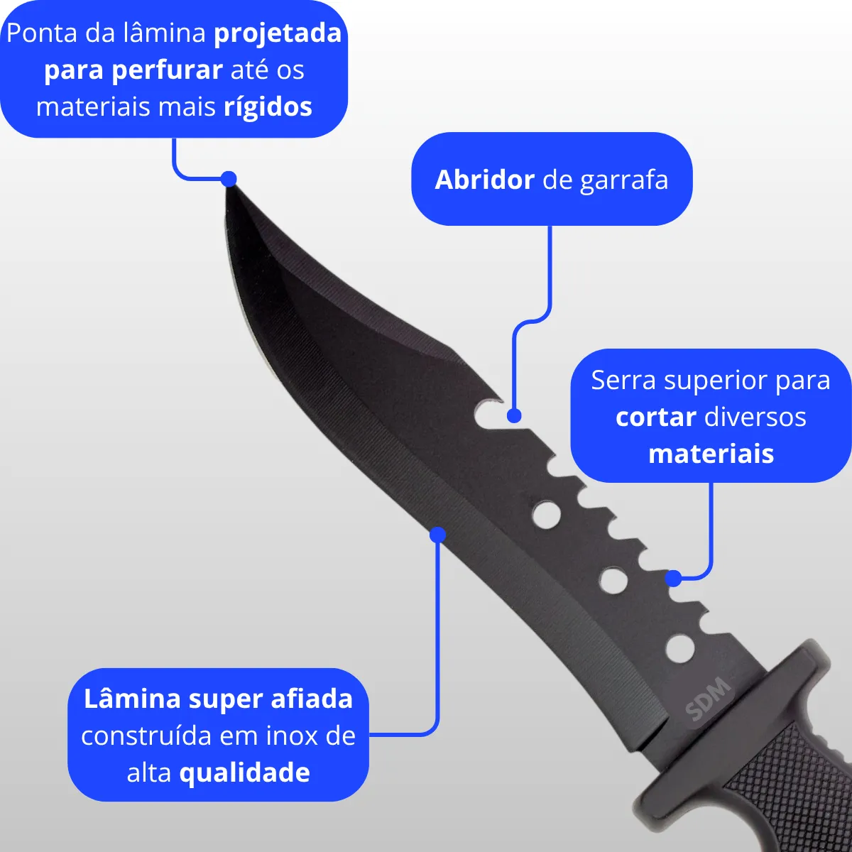 Kit Operacional Faca de Combat + Faca de Arremesso + Canivete