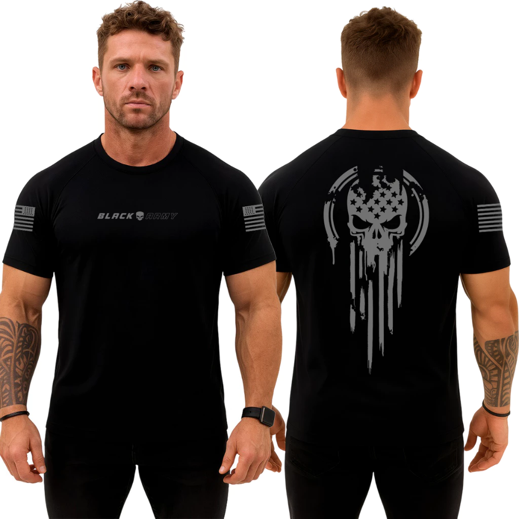 Camiseta Militar Black Army – Caveira Star